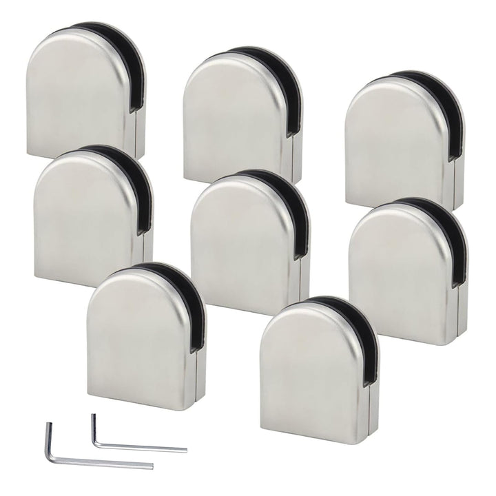(Verbesserte Version) 8 x Edelstahl Stainless Steel 304 Klemmhalter Glasklemme Glasklemmhalter Glash