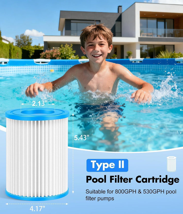 Filter Typ II für 58094, Filter grösse 2 geeignet für Steel pro Frame Pool, Familien-Pool,aufblasbar