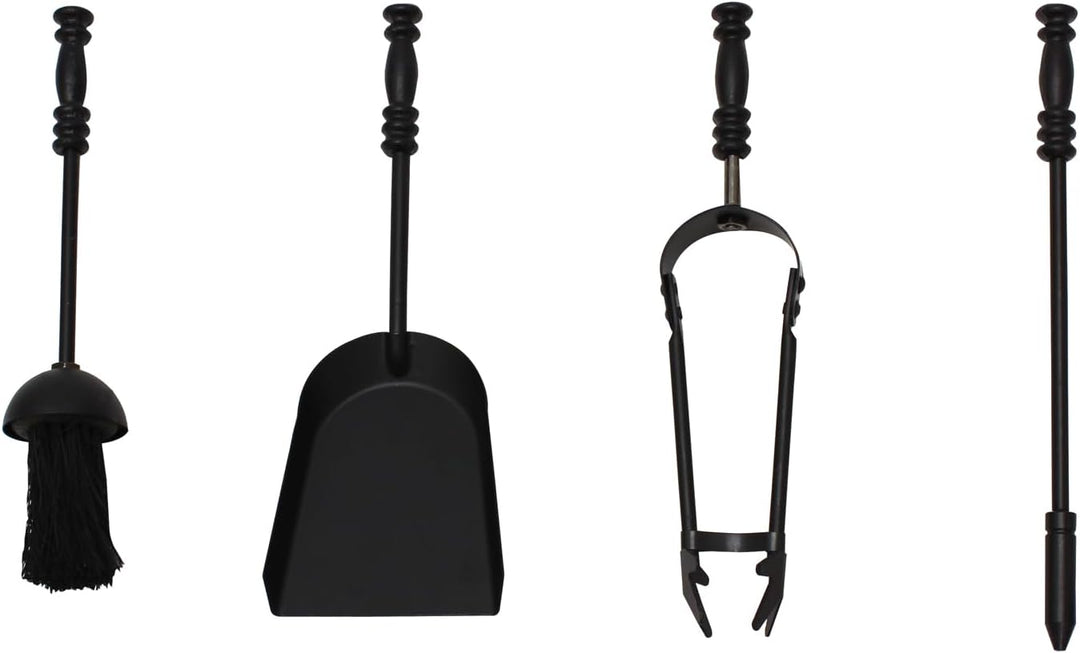 JVL Hearth Kaminbesteck aus Metall, Schwarz, Einheitsgrösse Belvoir, Belvoir