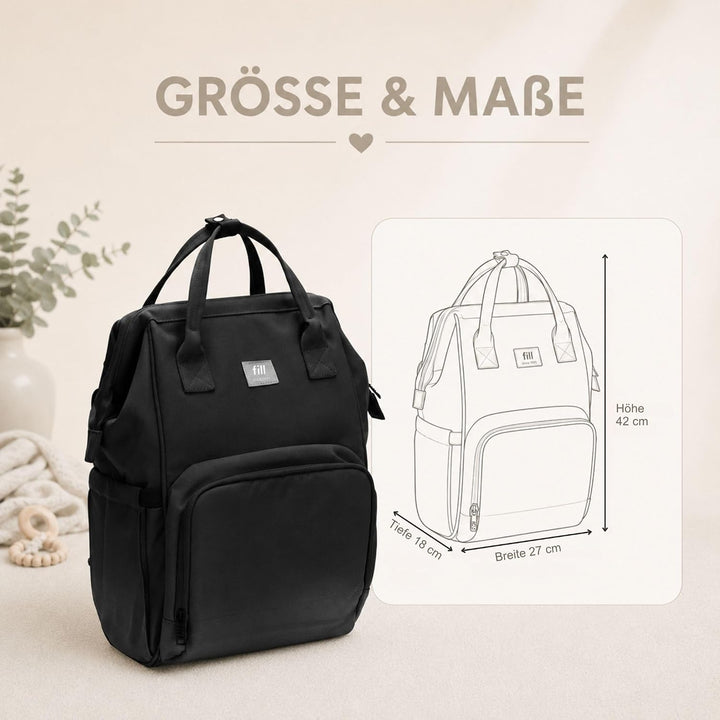 Fillikid Wickelrucksack Barcelona | Geräumiger & stylischer Rucksack mit vielen Fächern, isoliertem