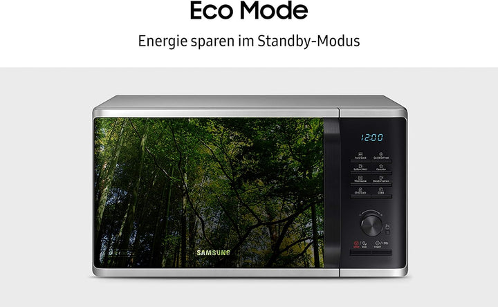 Samsung MS2AK3515AS/EG Mikrowelle, 800 W, 23 ℓ Garraum, 48,9 cm Breite, Kratzfester Keramik-Emaille-