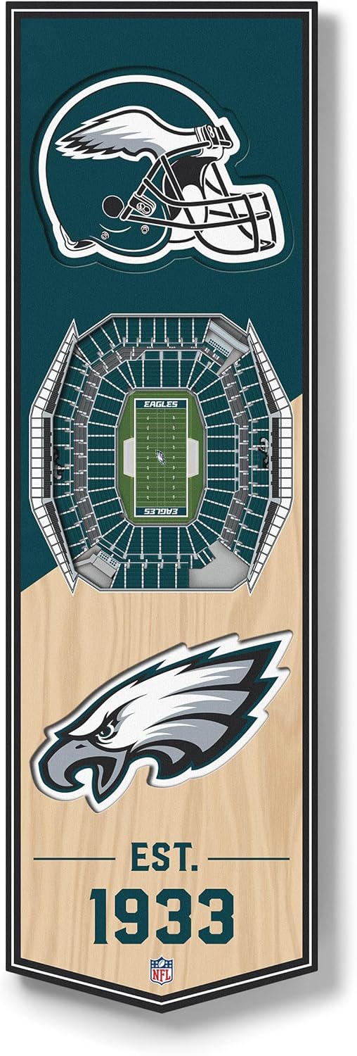 YouTheFan NFL 3D Stadion Banner, 15,2 x 48,3 cm Philadelphia Eagles, Philadelphia Eagles