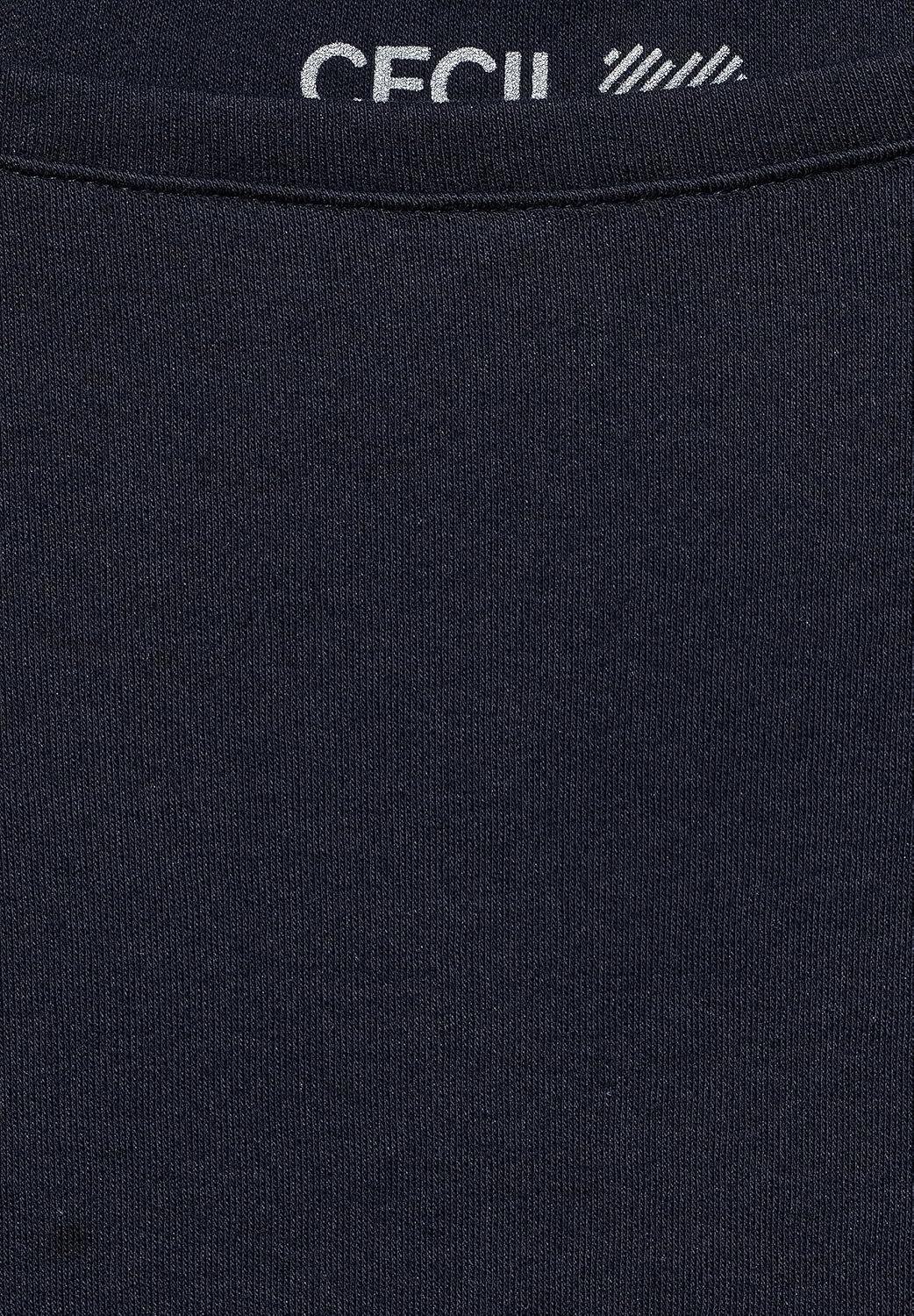 Cecil Damen Boatneck Basic Baumwollshirt U-Boot Ausschnitt S Deep Blue, S Deep Blue