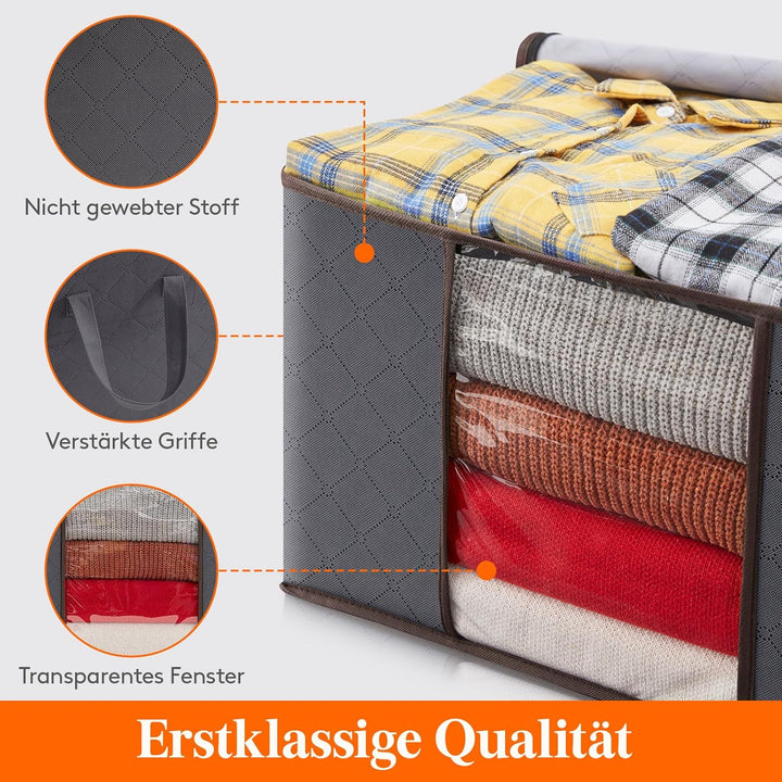 Lifewit 8 Stück Aufbewahrungstasche, Aufbewahrungsbox mit Deckel, Kleiderschrank Organizer Faltbare