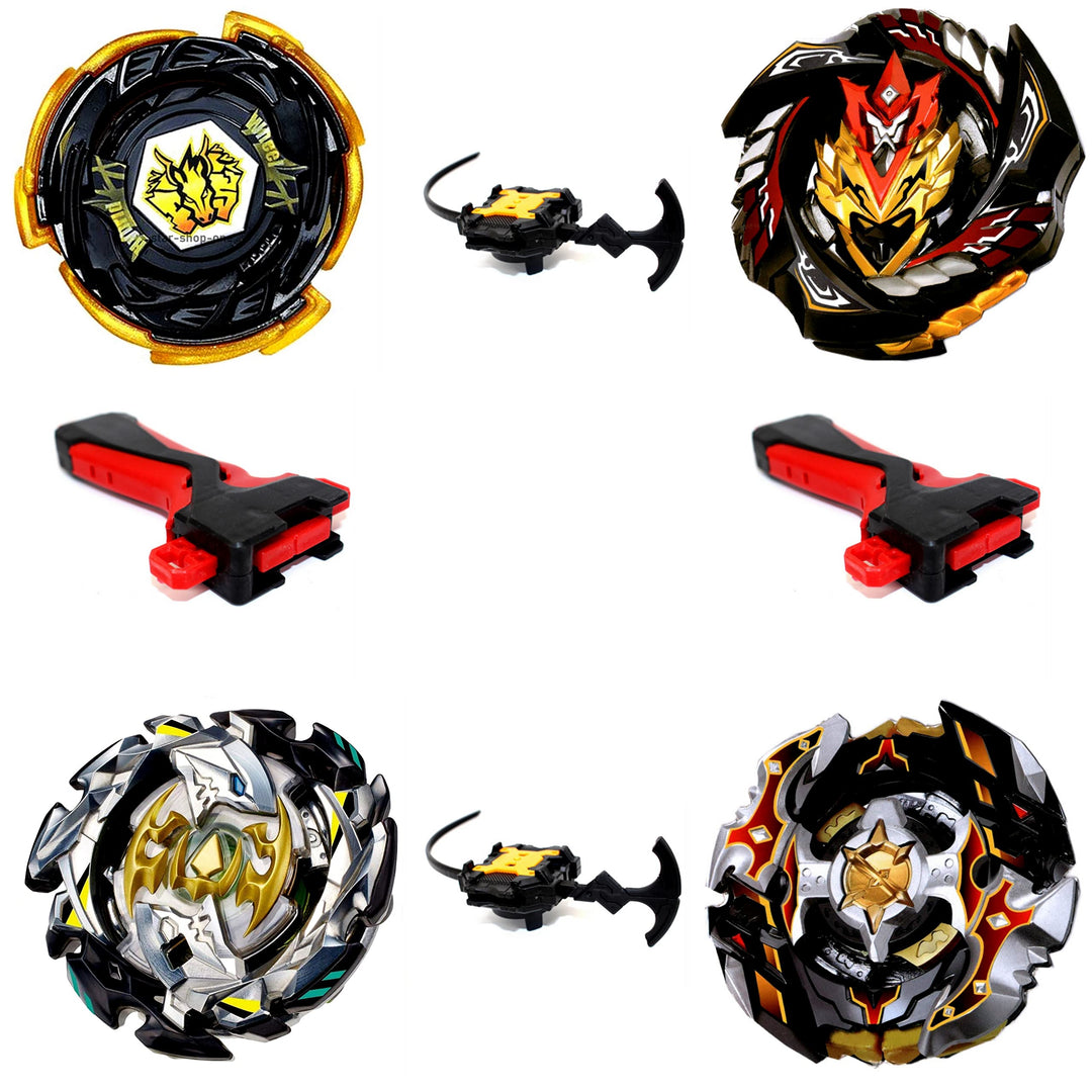 Bursttop 4er Legend Set B-00 / B-00-127 / B-00-128 / B-106 / + 2X Launcher + 2X Grip Kreisel für Bur