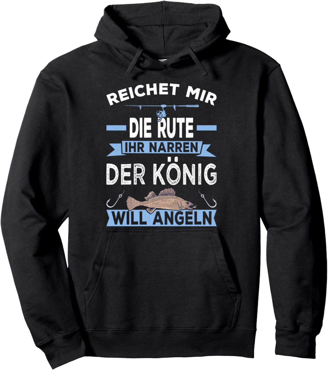 Reichet mir die Rute Angeln Sportfischer lustiges Angler Pullover Hoodie