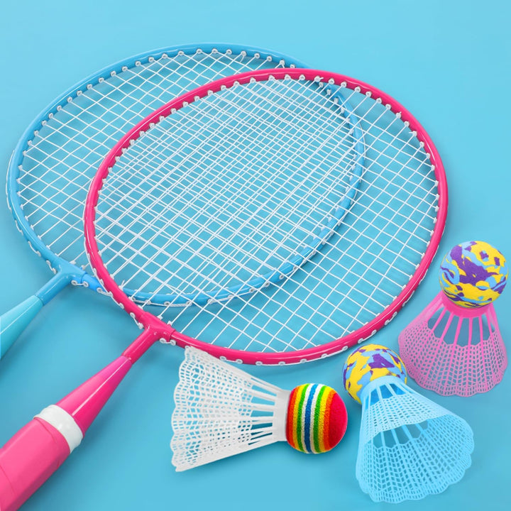 KH Federball Set Badminton Schläger Set of 2 oder 4 für Erwachsene Kinder, Schläger, Federbälle und