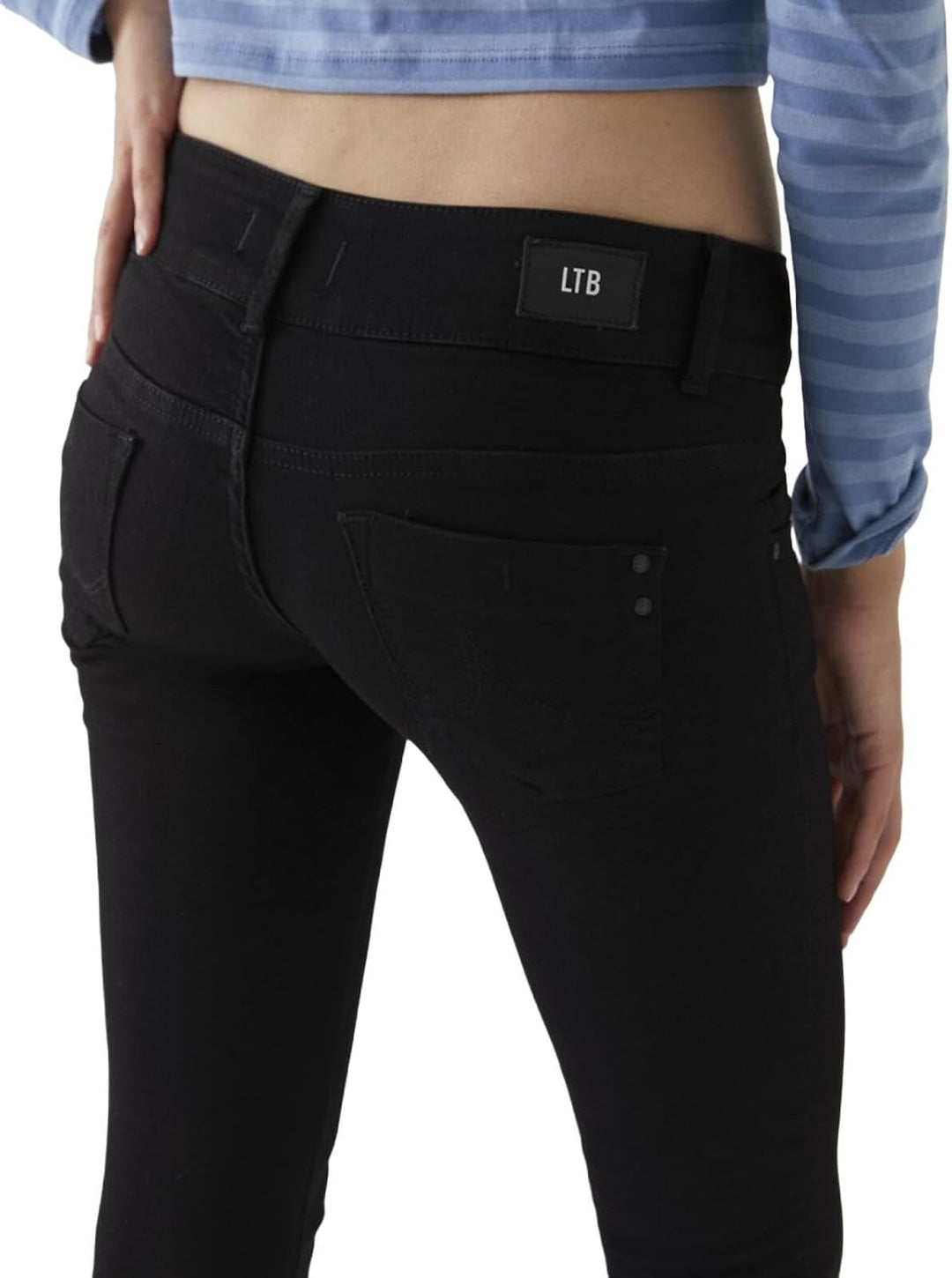 LTB Jeans - Damen - Molly - Low Waist - Slim Fit Jeans - Hosen 24W / 30L Black To Black Wash, 24W /