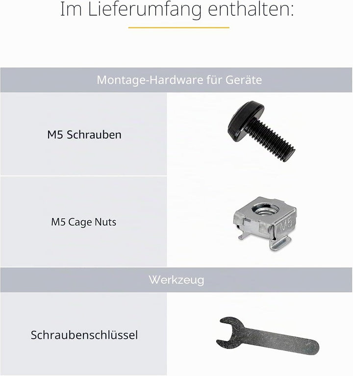 StarTech.com 3 HE Universal Server Rackschienen - TAA konforme feste Montageschienen - 19" Rackschie