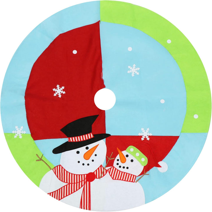 com-four® Christbaumdecke Ø 100 cm - Weihnachtsbaum Unterlage mit weihnachtlichem Motiv - Weihnachts