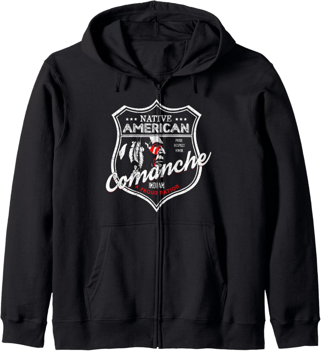 Comanche Tribe Indianer-Abzeichen Strong Pride Kapuzenjacke