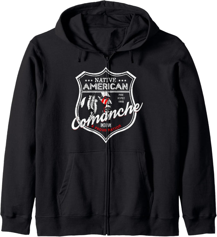 Comanche Tribe Indianer-Abzeichen Strong Pride Kapuzenjacke