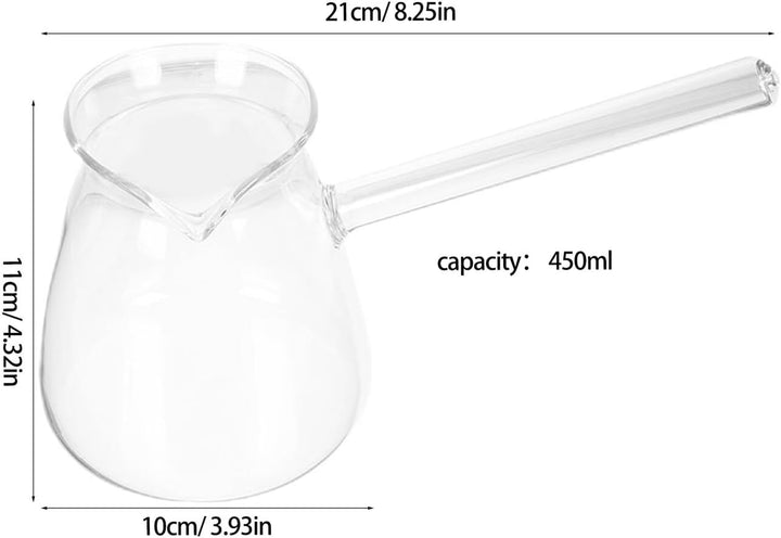 Housoutil Transparente Türkische Kaffeekanne 450 Ml Verdicktes Hochborosilikatglas Praktische Mit Se