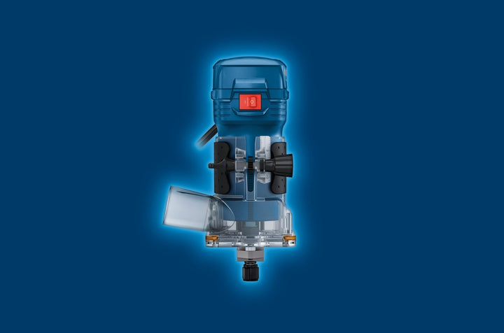 Bosch Professional Kantenfräse GLF 55-6 (550-W-Motor, Drehzahl 33.000 min⁻¹, inkl. 2x Einmaulschlüss