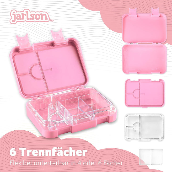 Jarlson® Brotdose Kinder mit Fächern - TONI Lunchbox - Bento Box auslaufsicher – Jausenbox für Kinde