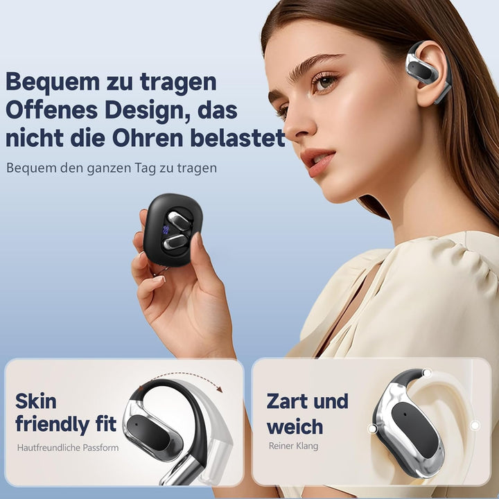 KI Übersetzer Kopfhörer mit Echtzeit Übersetzung, Bluetooth 5.4, HiFi Sound, LED Batteriestandsanzei