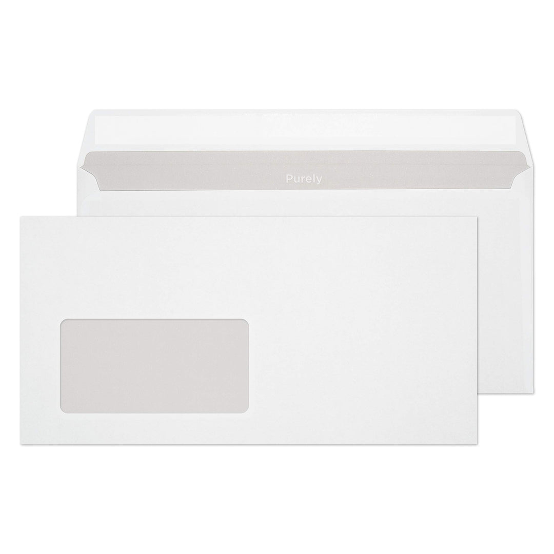 Blake Purely Everyday DL – 110 x 220 mm 75 g/m² selbstklebende Umschläge linkes Fenster (22774) – Bo