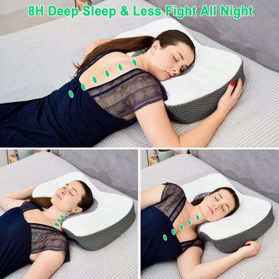 Elviros Orthopädisches Kissen aus Memory Foam, Kopfkissen Nackenschmerzen, Schlafkissen, Ergonomisch