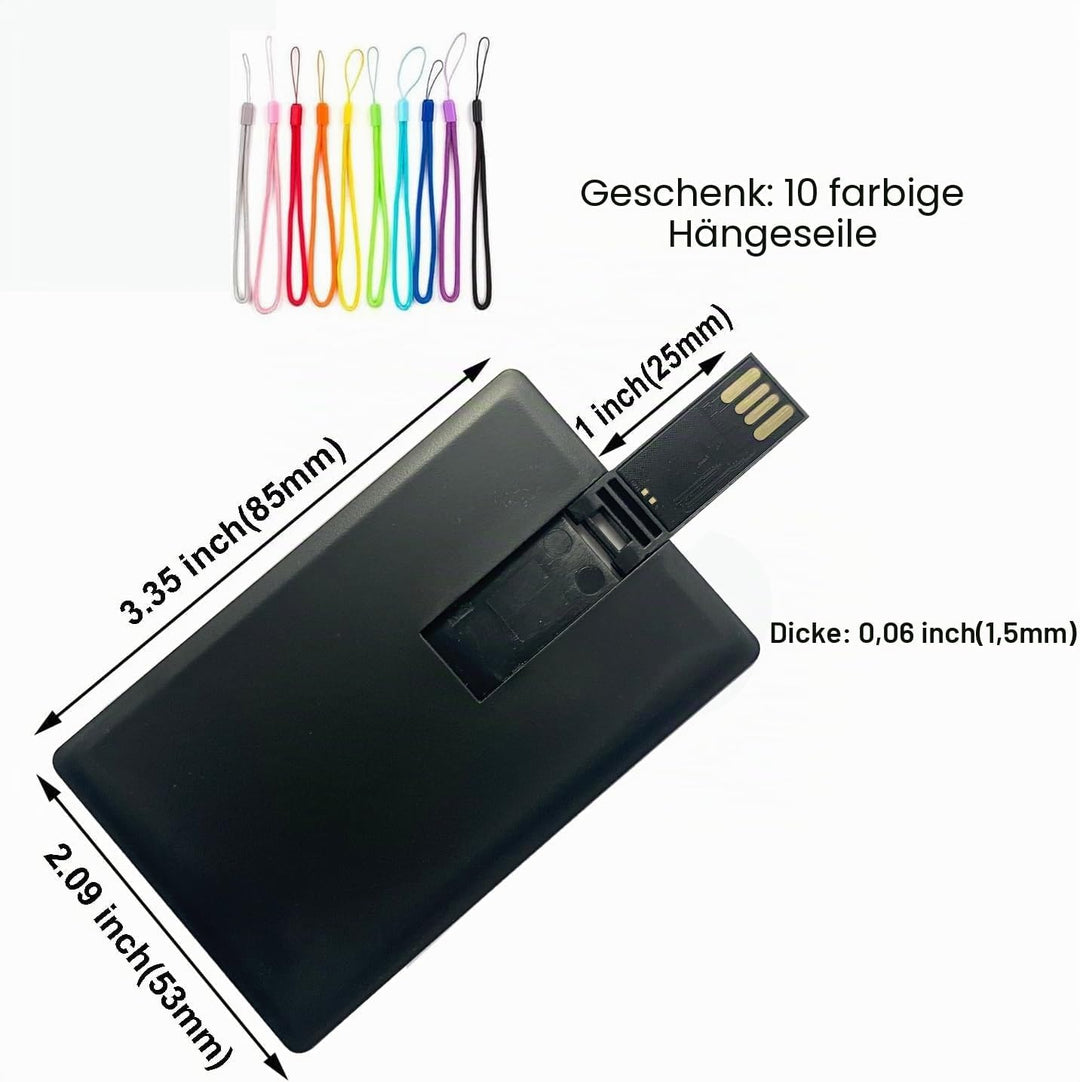 USB-Speicherstick, 8 GB, 10 Stück, Kreditkarten-Design Schwarz 2 GB