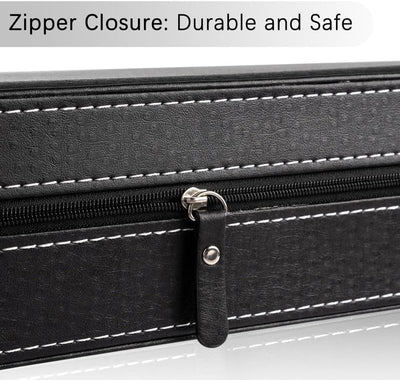OSVINO Uhrenbox 6 Uhren Herren Schwarz Uhrenkasten Uhrenkissen aus Samt, Reise Schmuckkästchen Uhren