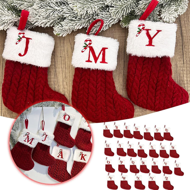 Weihnachtsstrümpfe mit Buchstaben Weihnachtssocke 20 cm Bestickter Nikolausstrumpf Christmas Stockin
