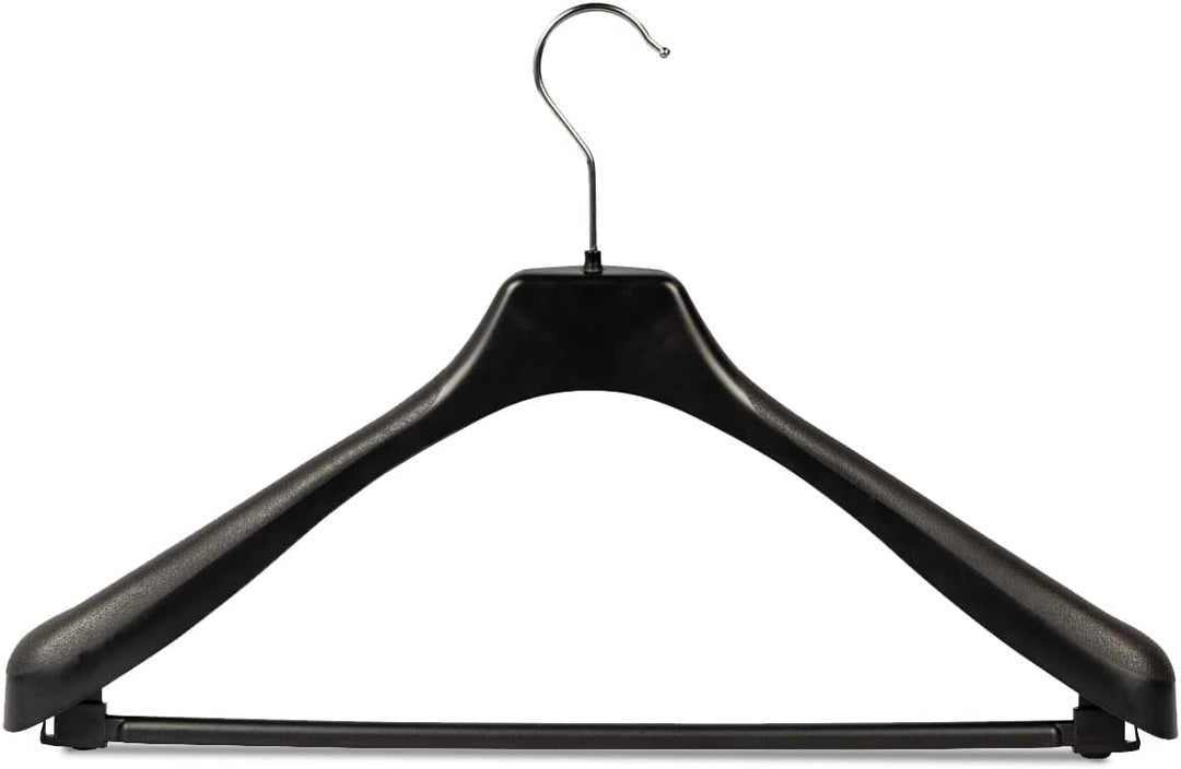 Kleiderbügel 20 Stück Anzugbügel 2- Teiler Jackenbügel Sakkobügel EU 45 cm Schwarz mit Hosensteg | B