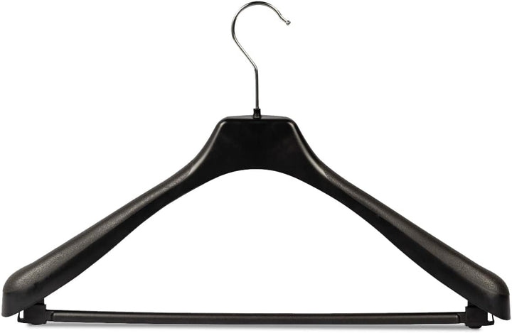 Kleiderbügel 20 Stück Anzugbügel 2- Teiler Jackenbügel Sakkobügel EU 45 cm Schwarz mit Hosensteg | B
