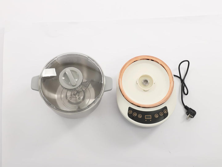Teigknetmaschine Mit Konstant Temperatur, Automatische Teigmaschine, Edelstahl 7L, 250W Kupfermotor,