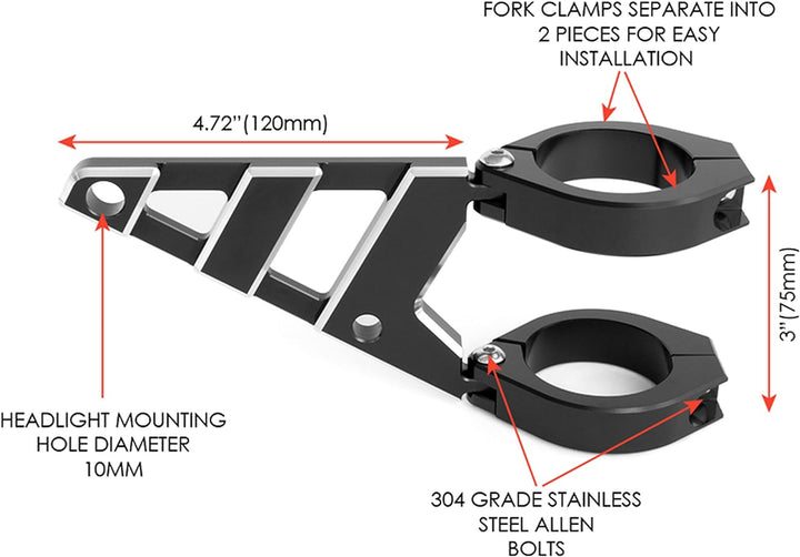 Alchemy Parts Scheinwerfer-Halter 54-55mm mit Gabel Klemmen für Motorrad - CNC Legierung - Hochwerti