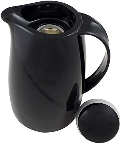 Helios Isolierkanne Wave, 1,5 Liter, Kunststoff, schwarz, Drehverschluss, spülmaschinenfest Schwarz