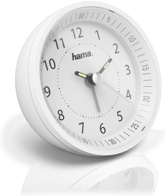 Hama Funk-Wecker, analog, „Roundly“ (DCF-Funkuhr, Schlummer-Funktion, Hintergrundbeleuchtung, Ziffer