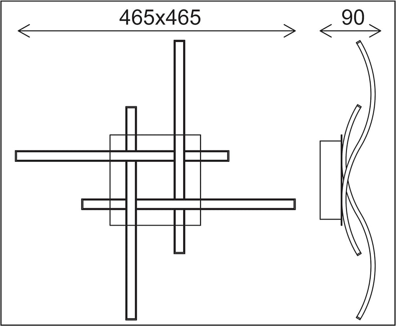 Trango 4-flammig Modern Design 4-Stufen dimmbare XXL LED Deckenleuchte Deckenlampe TG3132XXL incl. 4