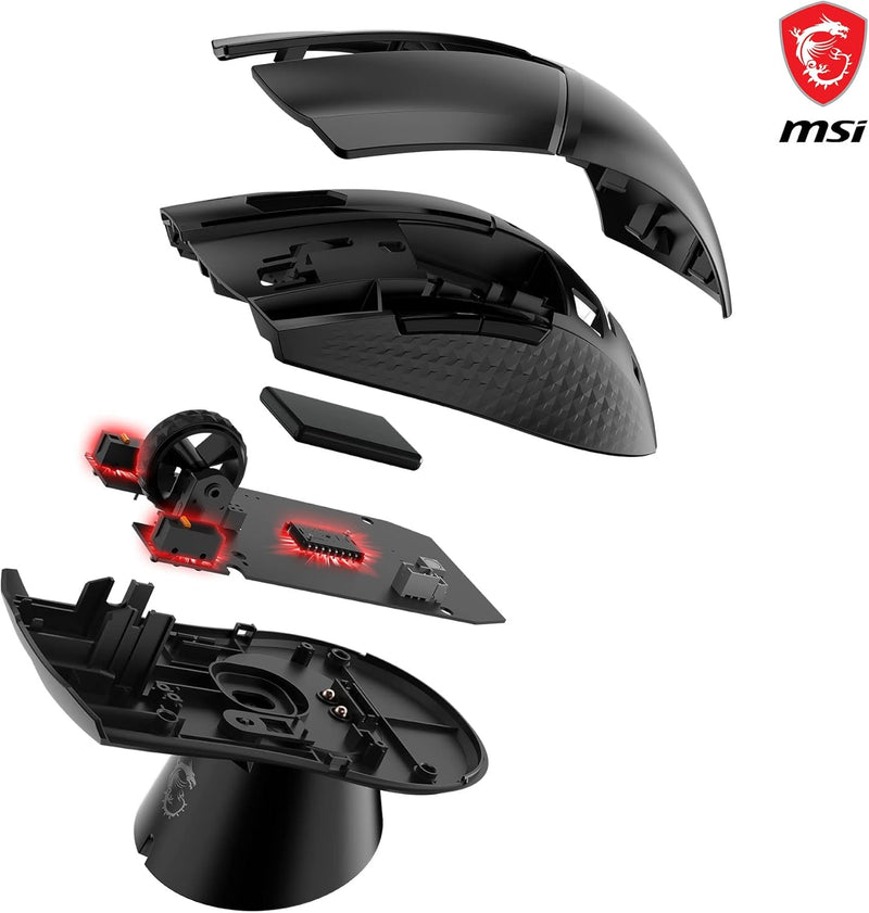 MSI CLUTCH GM41 LIGHTWEIGHT WIRELESS Gaming Mouse - 20.000 DPI Optischer Sensor, symmetrisch, 60Mio+