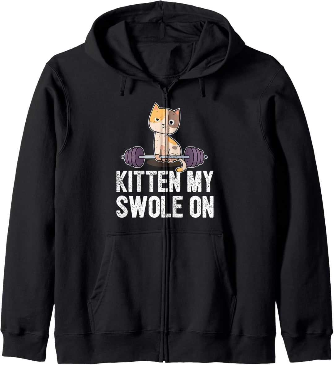 Katze Fitness Workout Athletik Spruch I Kätzchen Gewichte Kapuzenjacke