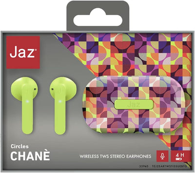 JAZ True Wireless Stereo Chanè Kopfhörer mit 400 mAh Ladestation aus Stoff, integriertes Mikrofon, i