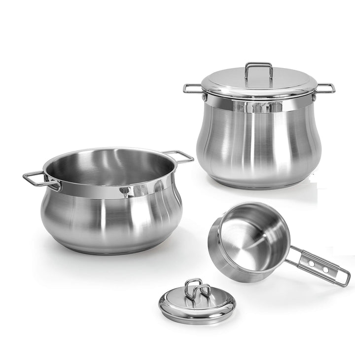Barazzoni Bauch 18/10 Edelstahl-Batterie, Stahl, 5 Pieces, 5, 5 pieces