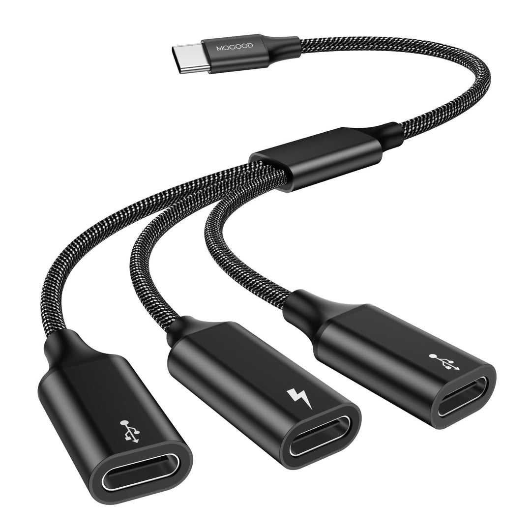 MOGOOD usb C Adapter Y Kabel 3 USB-C Ports Ladegerät Hub für Laptop (Nicht für Monitor) 1 Packung Sc