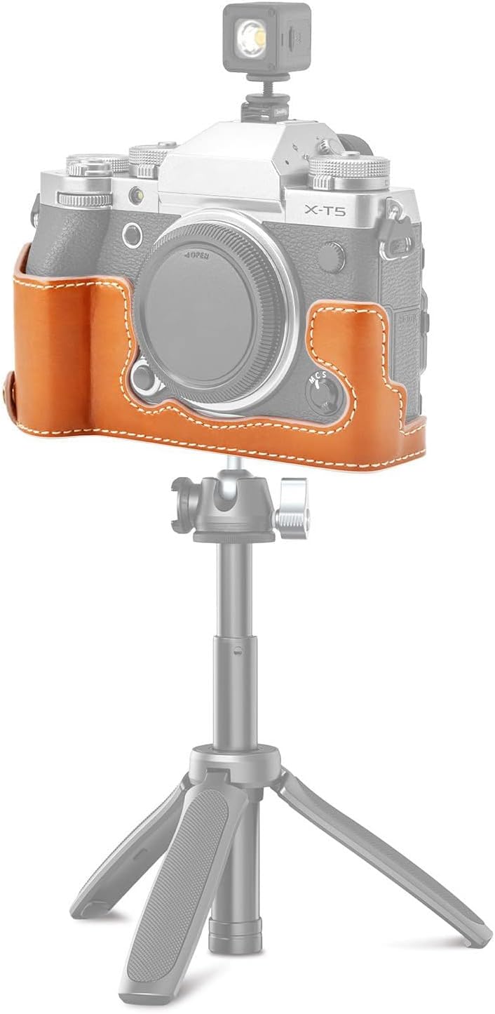 Rieibi Fuji XT5 Schutzhülle – hochwertiges PU-Leder Halbtasche für Fujifilm X-T5 Digitalkamera – sch