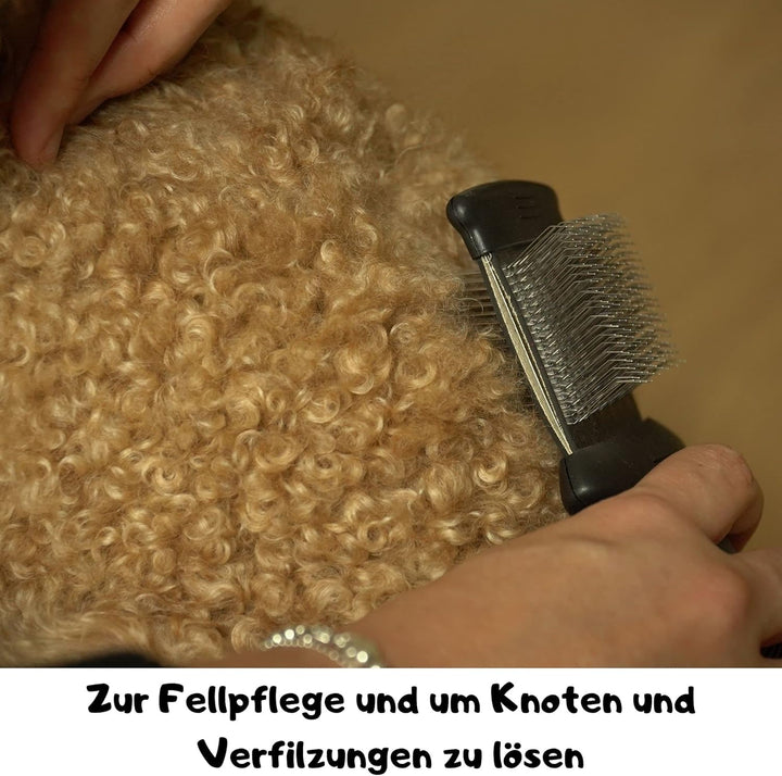 Moki Bär Zupfbürste für Hunde - Flexibler Kopf - Zum Lösen von Knoten und Verfilzungen - Tägliche Fe