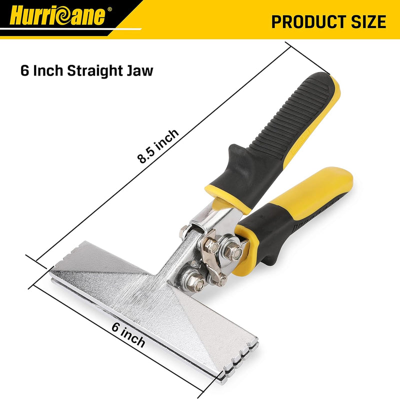 HURRICANE Blechhandnäher, 15,2 cm gerade Backe, Blechbiegewerkzeuge zum Abflachen von Metall, ergono