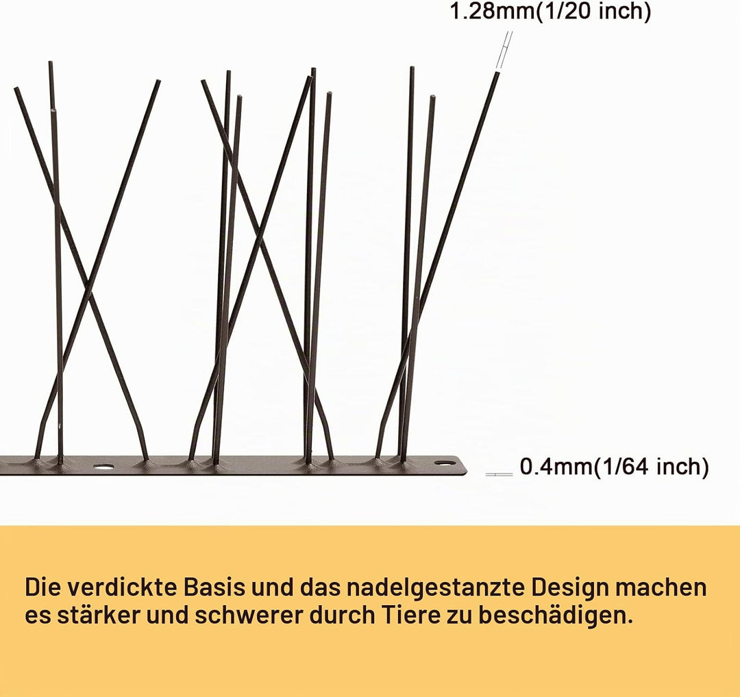 OFFO Vogelabwehr Spikes vormontiert für Dach und Fenster, langlebige Taubenabwehr Spikes für Krähen,
