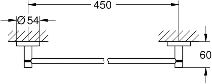 GROHE Essentials - Handtuchhalter (verdeckte Befestigung, geeignet zum Bohren, 450 mm), chrom, 40688