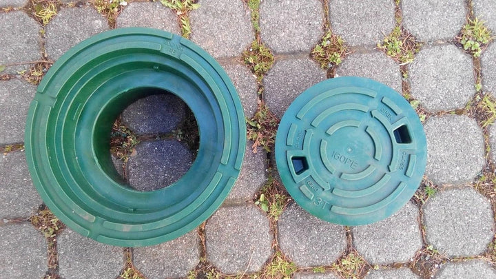 Varile DN160-DN200 Kontrollschachtdeckel Adapter Grün Rohrkappe, Deckel für Steigrohr, Grün