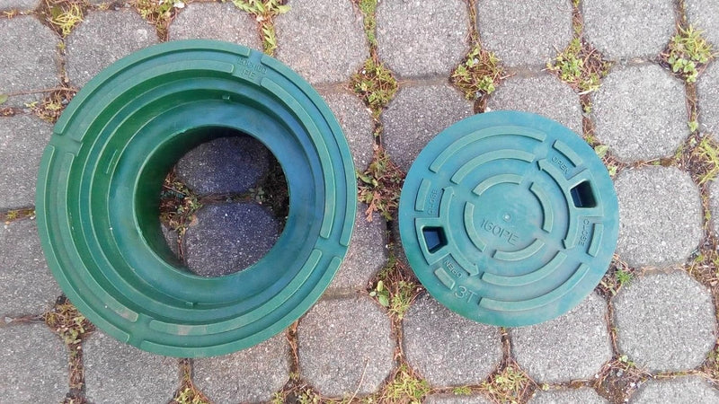 Varile DN160-DN200 Kontrollschachtdeckel Adapter Grün Rohrkappe, Deckel für Steigrohr, Grün