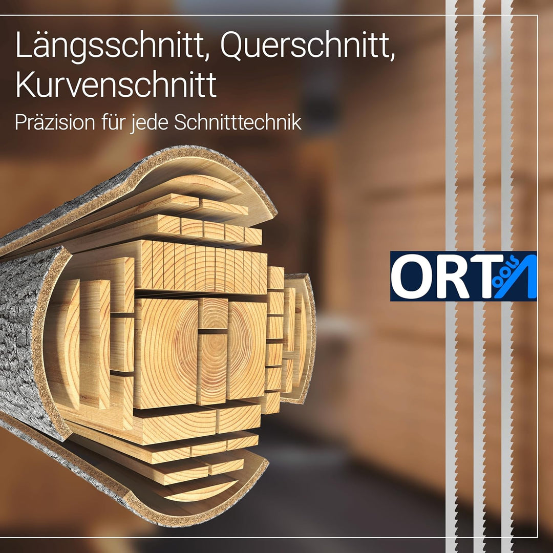ORTA Spezialstahl Bandsägeblatt | kompatibel mit gängigen Bandsägen, Weichholz, Kurven- und Geradsch