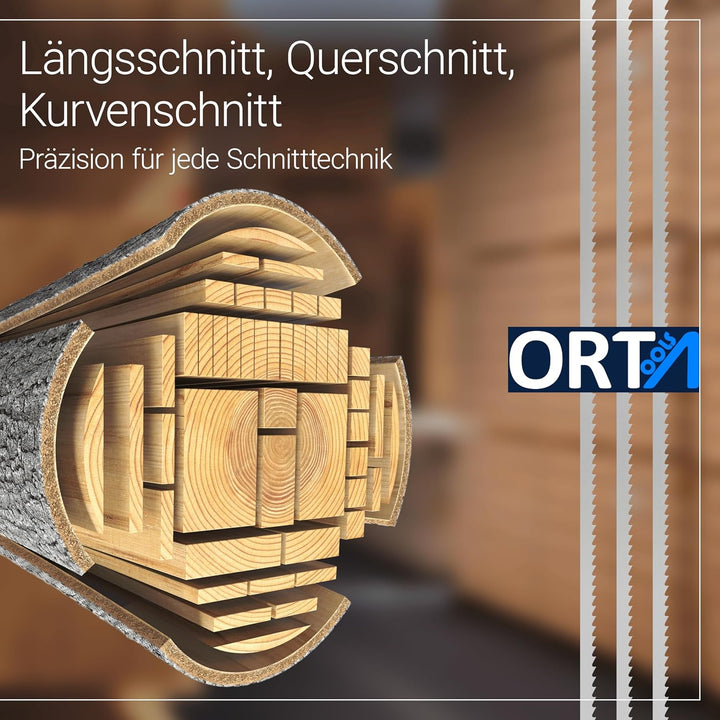 ORTA Spezialstahl Bandsägeblatt | kompatibel mit gängigen Bandsägen, Weichholz, Kurven- und Geradsch