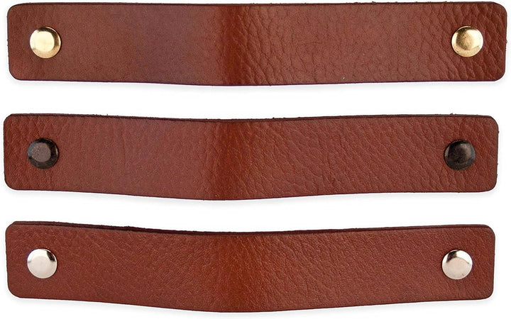 Brute Strength - Ledergriffe für Möbel - Cognac - 12 Stück - 16,5 x 2,5 cm - Schrankgriff, Türgriff