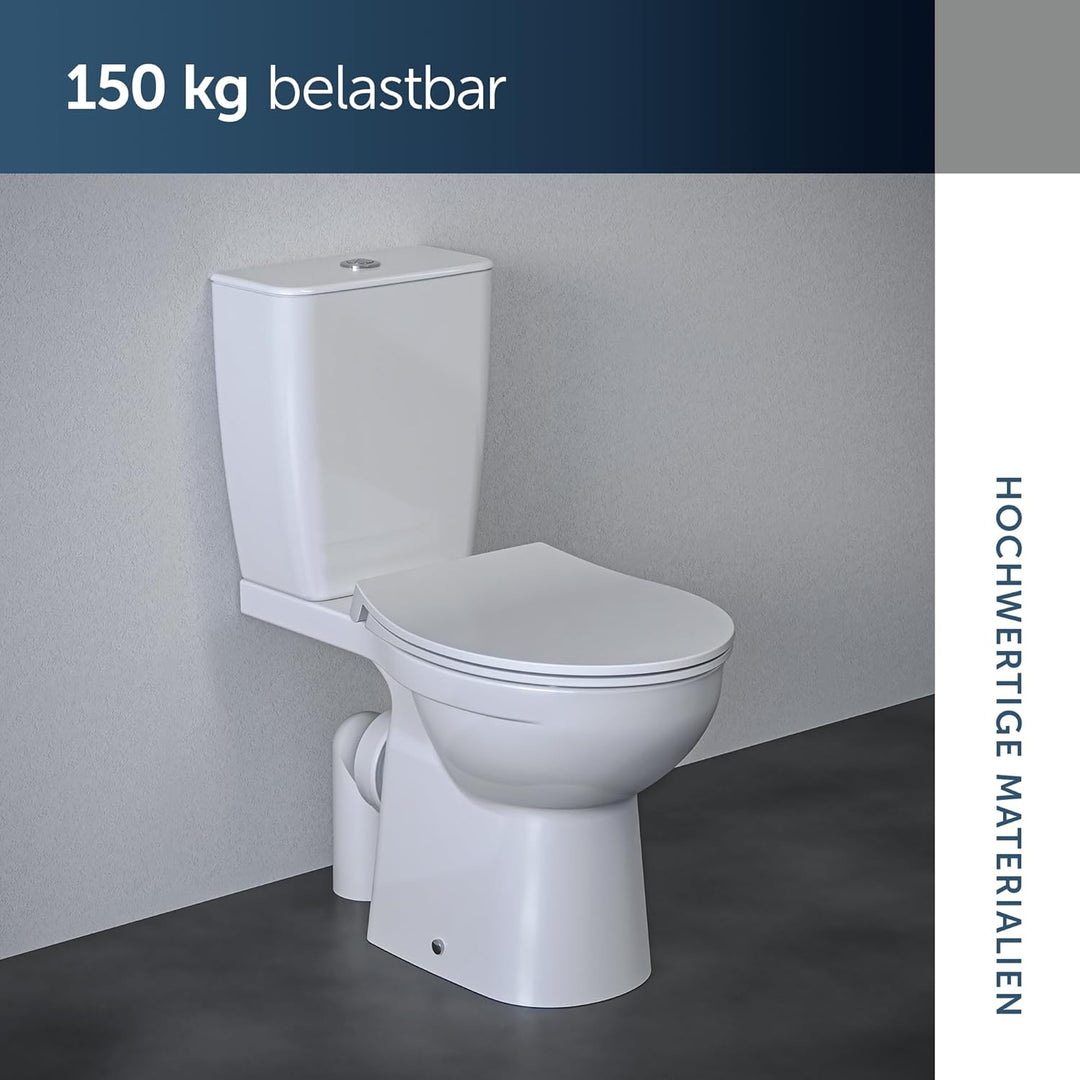 Ideal Standard Universal WC-Sitz mit Absenkautomatik (Softclose), Abnehmbarer Toilettensitz in ovale