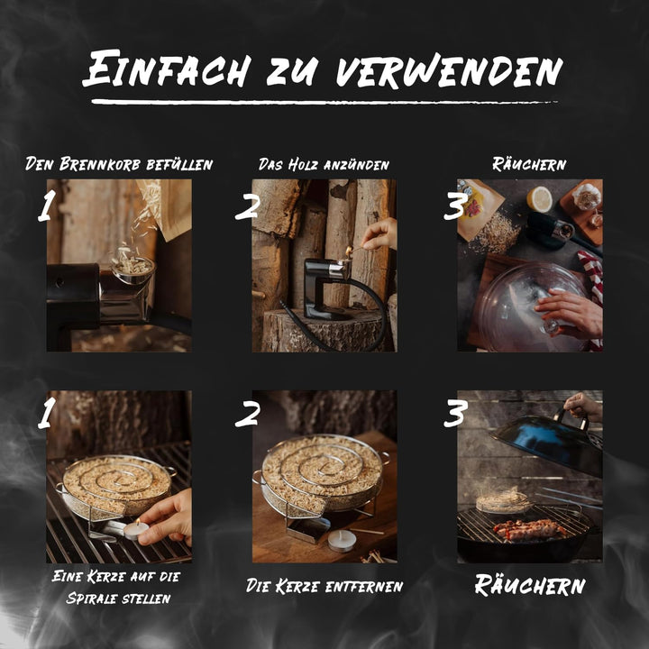 BWAY Kitchen Smoker Holz - Olive, Orange, Mandel, Zitronen, Walnuss und Eiche Räucherholz | Edle Hol