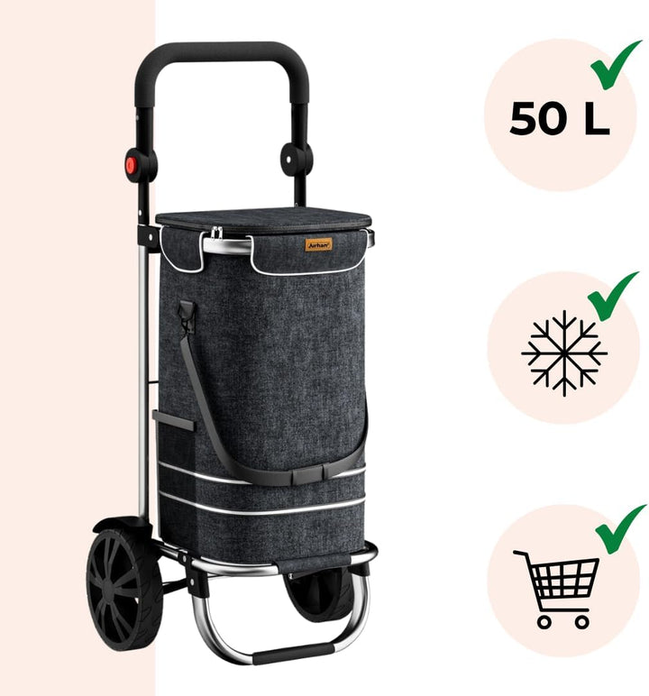 Einkaufstrolley Easy, 50 l (Schwarz), Schwarz